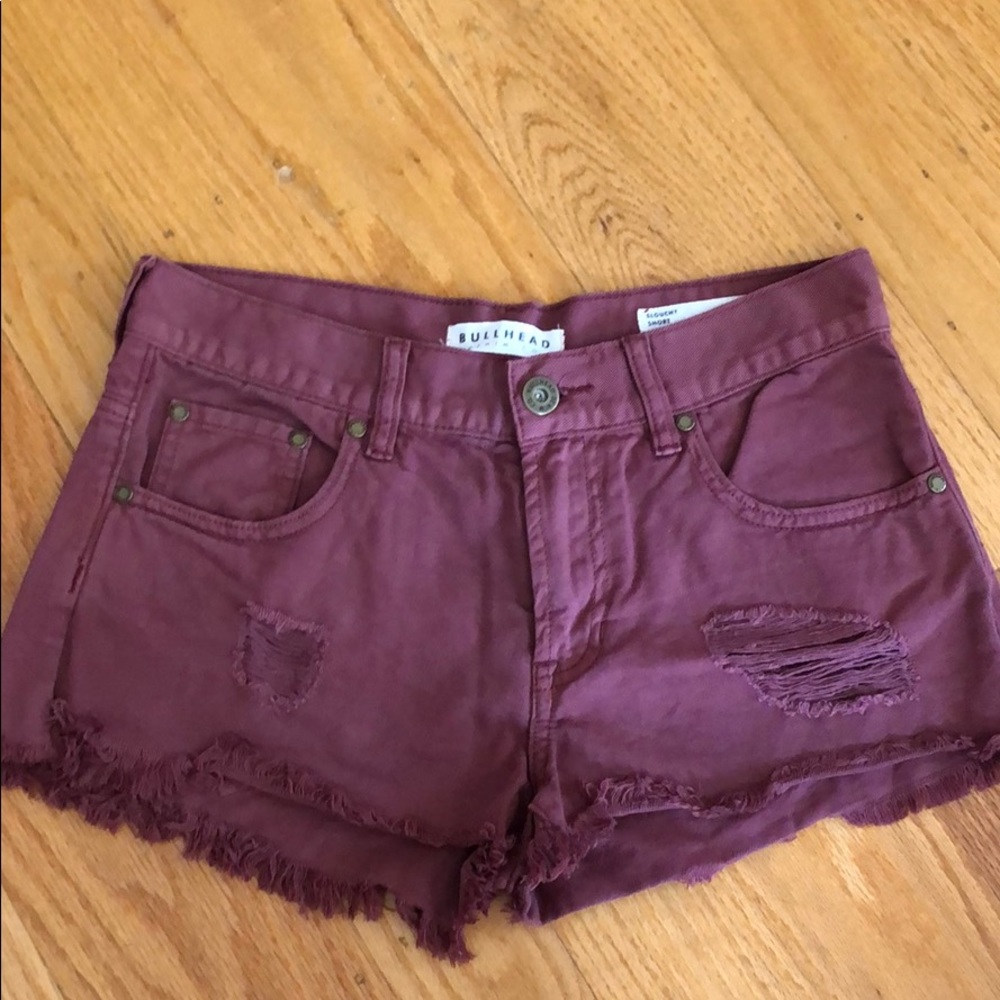 Burgundy slouchy shorts